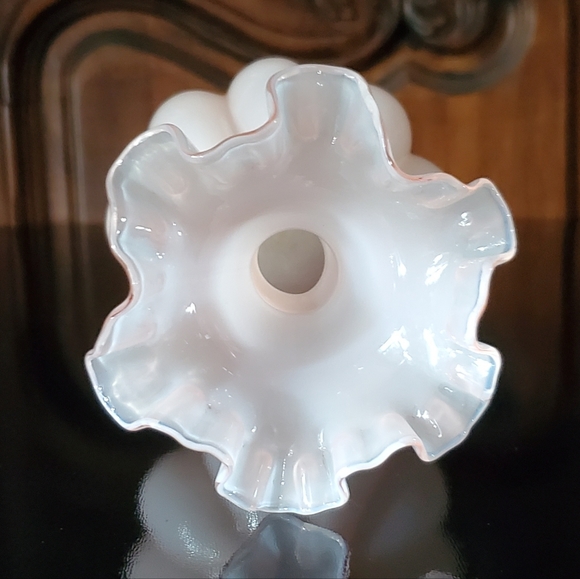 1940s Fenton Rosalene Melon Vase Dusty Rose Pink - Picture 6 of 9